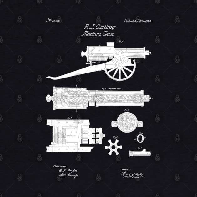 Gatling Gun Patent - 1862 Machine gun - PBpng by SPJE Illustration Photography